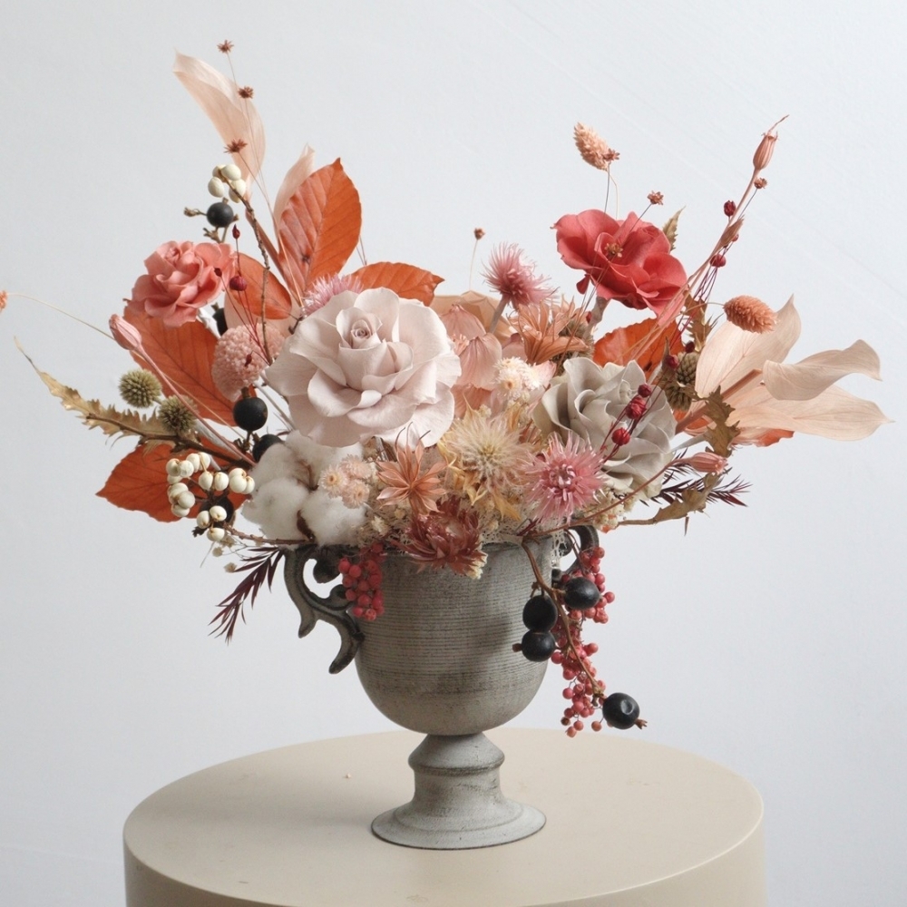 永生復古盆花（三朵主 花）