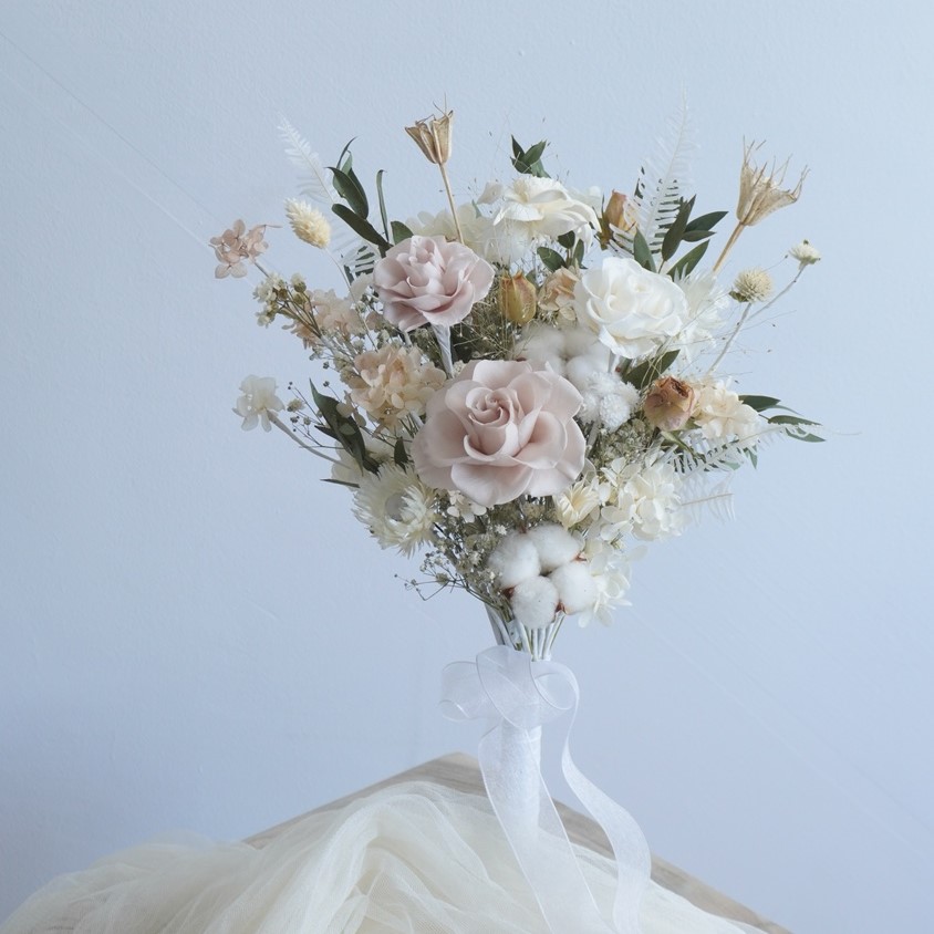 奶茶色系永生韓系捧花